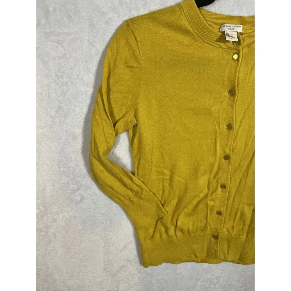 J Crew Clare Cardigan Sweater Cotton Small Ivory Pearl Buttons